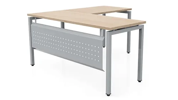 L-Desk Shell 60in W x 72in D with Modesty Panel and Metal Legs