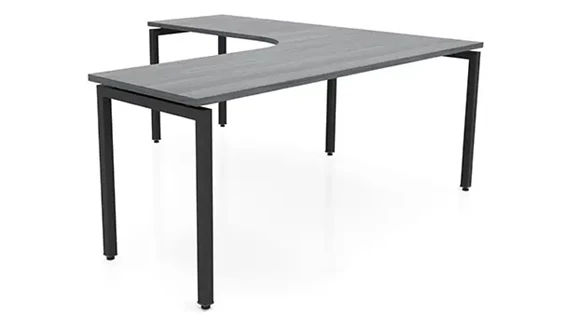 L-Desk Shell 72in W x 72in D with Metal Legs