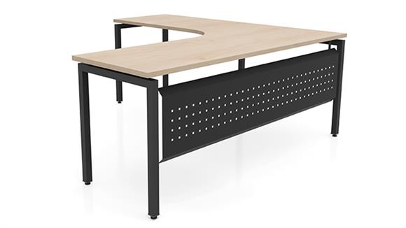 72in x 72in Curve Corner L-Desk with Modesty Panel 