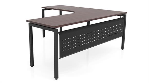 72in x 72in Curve Corner L-Desk with Modesty Panel 
