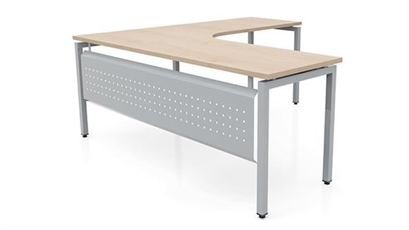 72in x 72in Curve Corner L-Desk with Modesty Panel