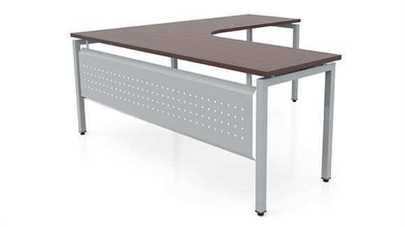 72in x 72in Curve Corner L-Desk with Modesty Panel