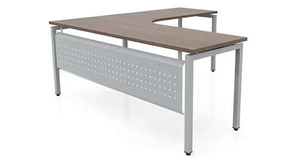 L-Desk Shell 72in W x 72in D with Modesty Panel and Metal Legs