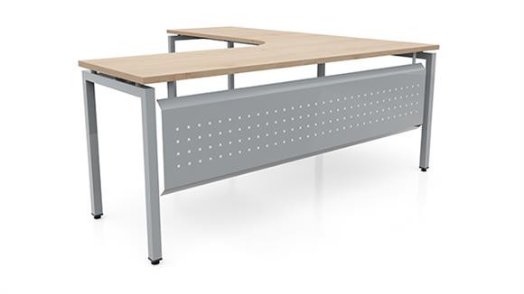 72in x 78in Curve Corner L-Desk with Modesty Panel 