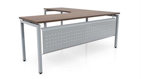 72in x 78in Curve Corner L-Desk with Modesty Panel 