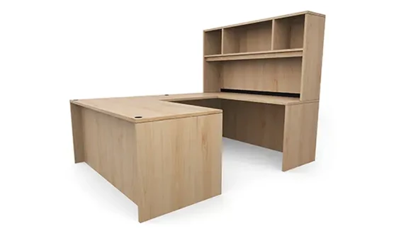 U-Desk 66in W x 89in D with Hutch