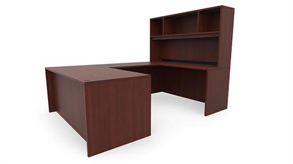 60in x 96in U-Desk with Open Hutch