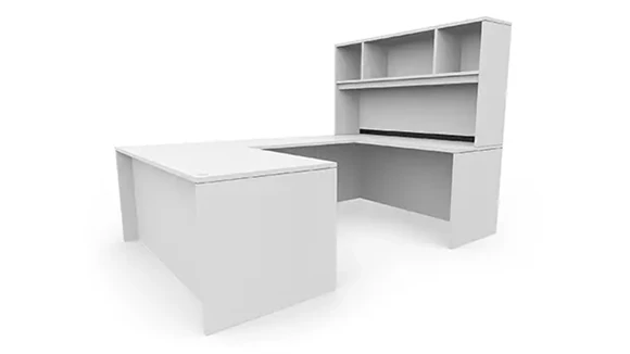 U-Desk 72in W x 96in D with Hutch
