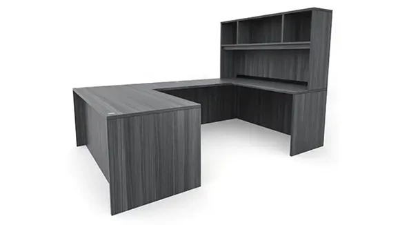U-Desk 72in W x 101in D with Hutch