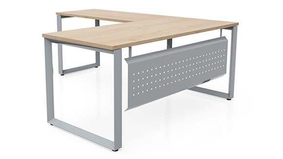 60in x 78in Beveled Loop Leg L-Desk with Modesty Panel
