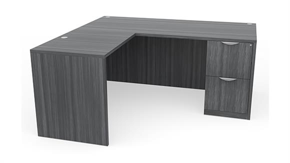 60in x 65in Single Pedestal L-Shaped Desk