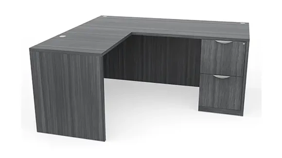 L-Desk 60in W x 77in D with 1 Pedestal