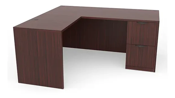 L-Desk 66in W x 72in D with 1 Pedestal