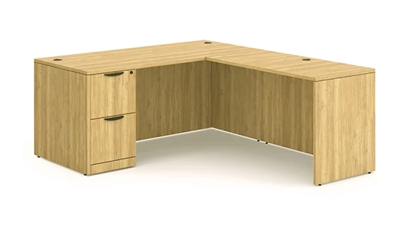 L-Desk 72in W x 72in D with 1 Pedestal