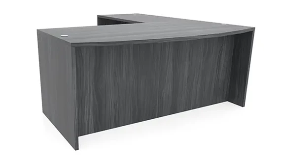 Bow-Front L-Desk Shell 66in W x 71in D