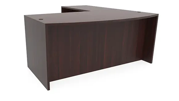 Bow-Front L-Desk Shell 72in W x 84in D