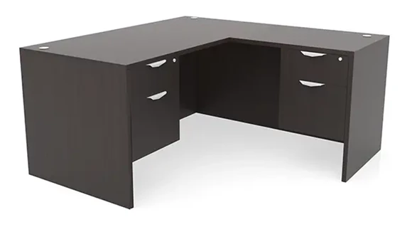 L-Desk 72in W x 72in D with 2 Pedestals
