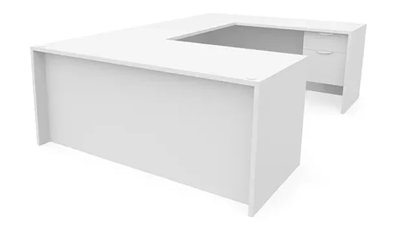 U-Desk 72in W x 96in D with 1 Pedestal