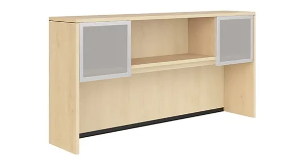 Desk Hutch 72in W x 15in D x 36in H with 2 Glass Doors