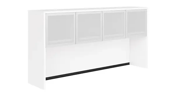 Desk Hutch 72in W x 15in D x 36in H with 4 Glass Doors