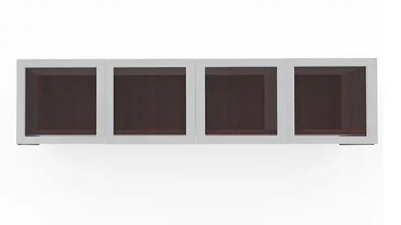 Desk Hutch 72in W x 15in D x 17in H with Glass Doors