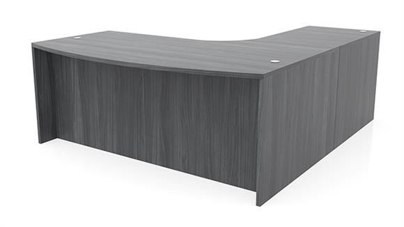 72in x 83in Curved Corner Bow Front L-Desk