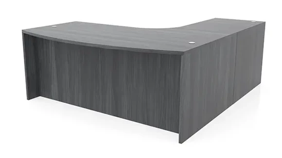 Bow-Front L-Desk Shell 72in W x 96in D