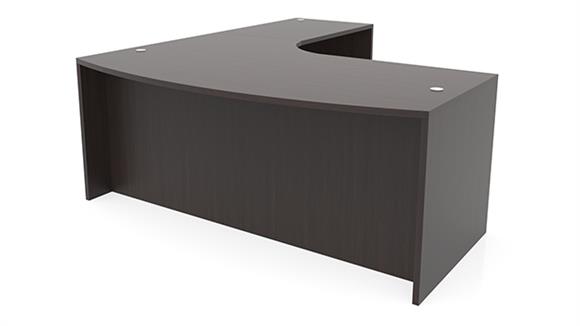 72in x 78in Curved Corner Bow Front L Desk