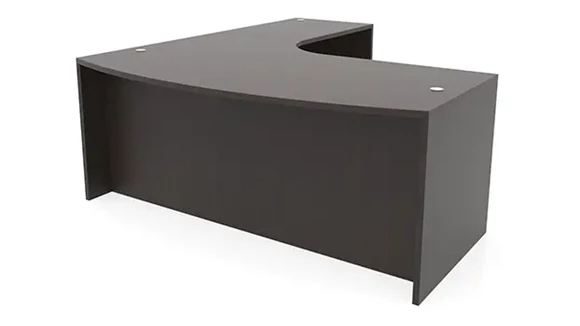 Bow-Front L-Desk Shell 72in W x 78in D