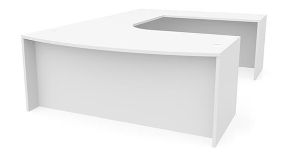 72in x 112in Curved Bow Front U-Desk