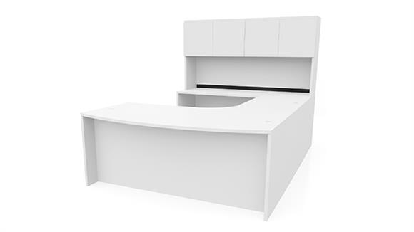 72in x 112in Curved Bow Front U-Desk with Hutch