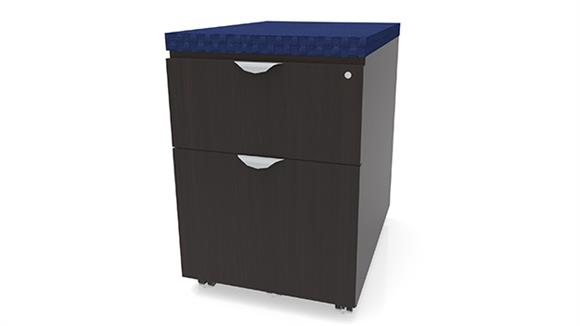 Low Mobile Box File Pedestal with Cushion Top