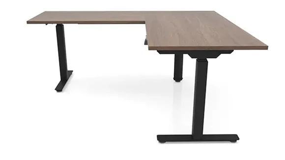 Sit-To-Stand L-Desk 60in W x 60in D with 3 Stage Legs