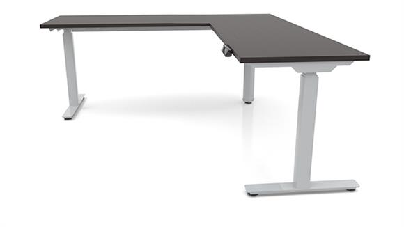 6ft x 78in Corner Electronic Adjustable Height Sit-to-Stand L-Desk 