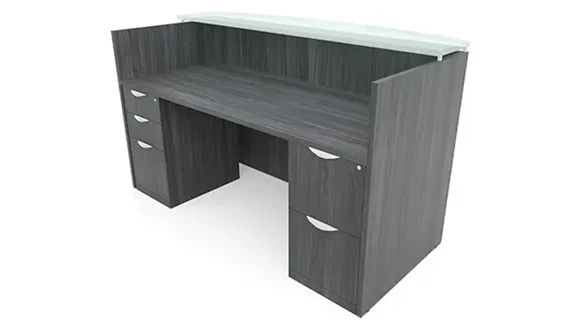 Reception Desk 72in W x 30in D with 2 Pedestals
