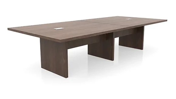 Rectangular Conference Table 12ft W x 48in D with Grommets and Slab Base
