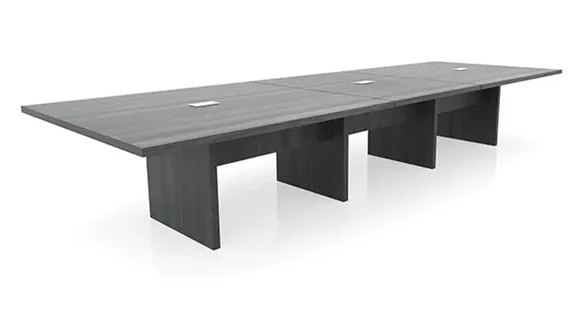 Rectangular Conference Table 14ft W x 48in D with Grommets and Slab Base