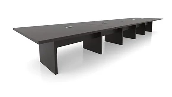 Rectangular Conference Table 24ft W x 48in D with Grommets and Slab Base