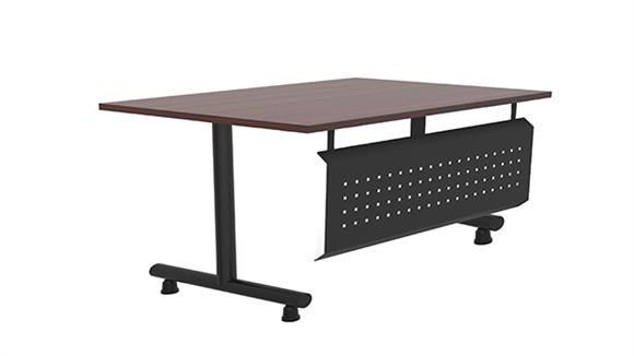 6ft x 30in Black T-Leg Training Table with Modesty Panel