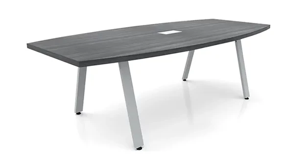 Boat Shape Conference Table 8ft W x 44in D with Metal A-Legs