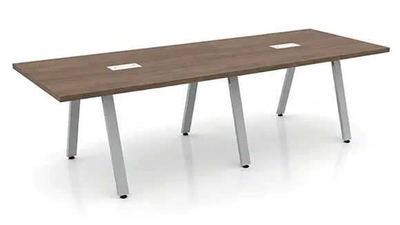 Rectangular Conference Table 12ft W x 48in D with Metal A-Legs