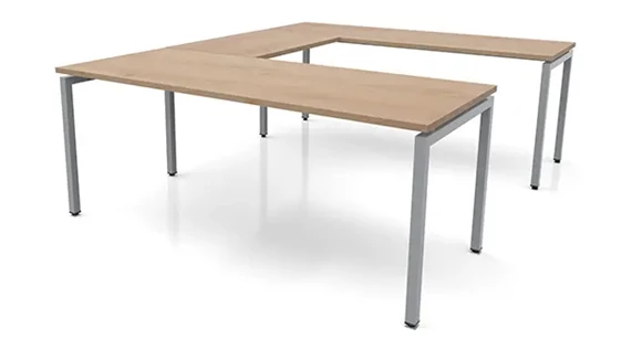 U-Desk Shell 72in W x 96in D with Metal Legs