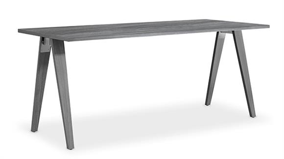 72in x 24in Wood A Leg Desk