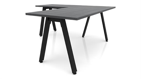 60in x 72in Metal A-Leg L-Shaped Desk