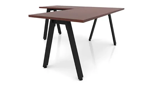 L-Desk Shell 60in W x 66in D with Metal Legs
