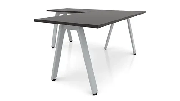 L-Desk 60in W x 72in D with Metal Legs