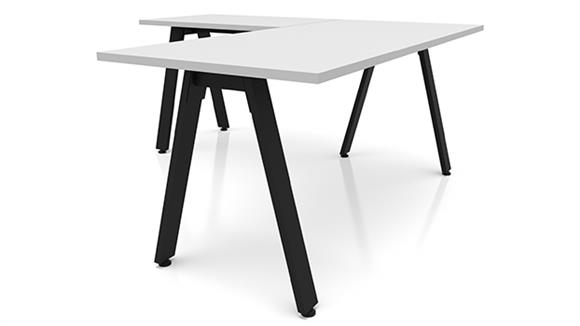 60in x 66in Metal A-Leg L-Shaped Desk