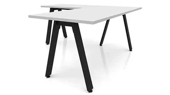 L-Desk 72in W x 72in D with Metal Legs