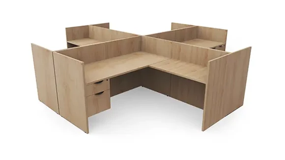 Workstation 141in W x 142in D with Hanging Pedestal