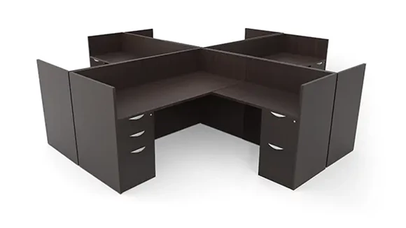 Workstation 141in W x 142in D with 2 Pedestals